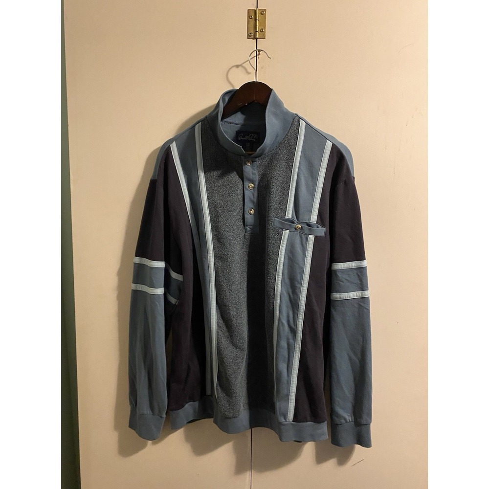 Vintage Arnold Palmer Sweater Mens Large L 44 Color Block Polo Pullover
